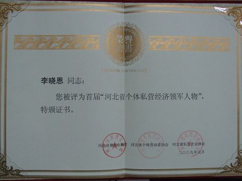 熱烈祝賀藥都集團(tuán)董事長李曉恩被評為?首屆河北省個體私營經(jīng)濟(jì)領(lǐng)軍人物